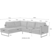 Places of Style Ecksofa Bodilis braun