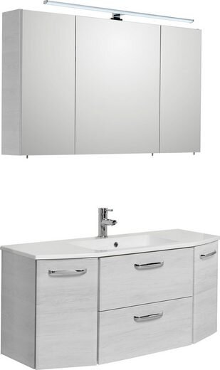 SAPHIR Badmöbel-Set Quickset 2-teilig, Mineralmarmor-Waschtisch mit LED-Spiegelschrank