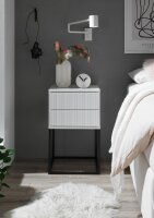 SCHLAFKONTOR Nachtkommode Marle Nachtkonsole, Nachtkästchen auf Metall-Fußgestell