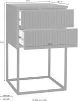 SCHLAFKONTOR Nachtkommode Marle Nachtkonsole, Nachtkästchen auf Metall-Fußgestell