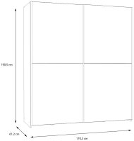 FORTE Schwebetürenschrank Topseller, 2 Schiebetüren, Made in Europe